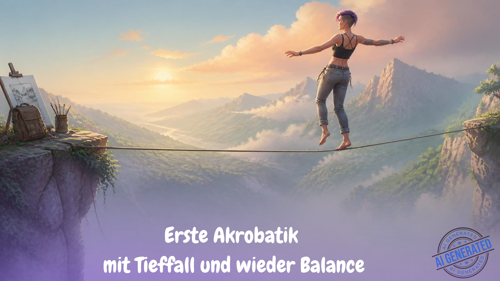 Erste Akrobatik mit Tieffall und wieder Balance